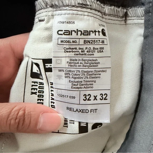 NWT Carhartt Men's Straight Relaxed Fit Gray Jeans - Picture 11 of 15
